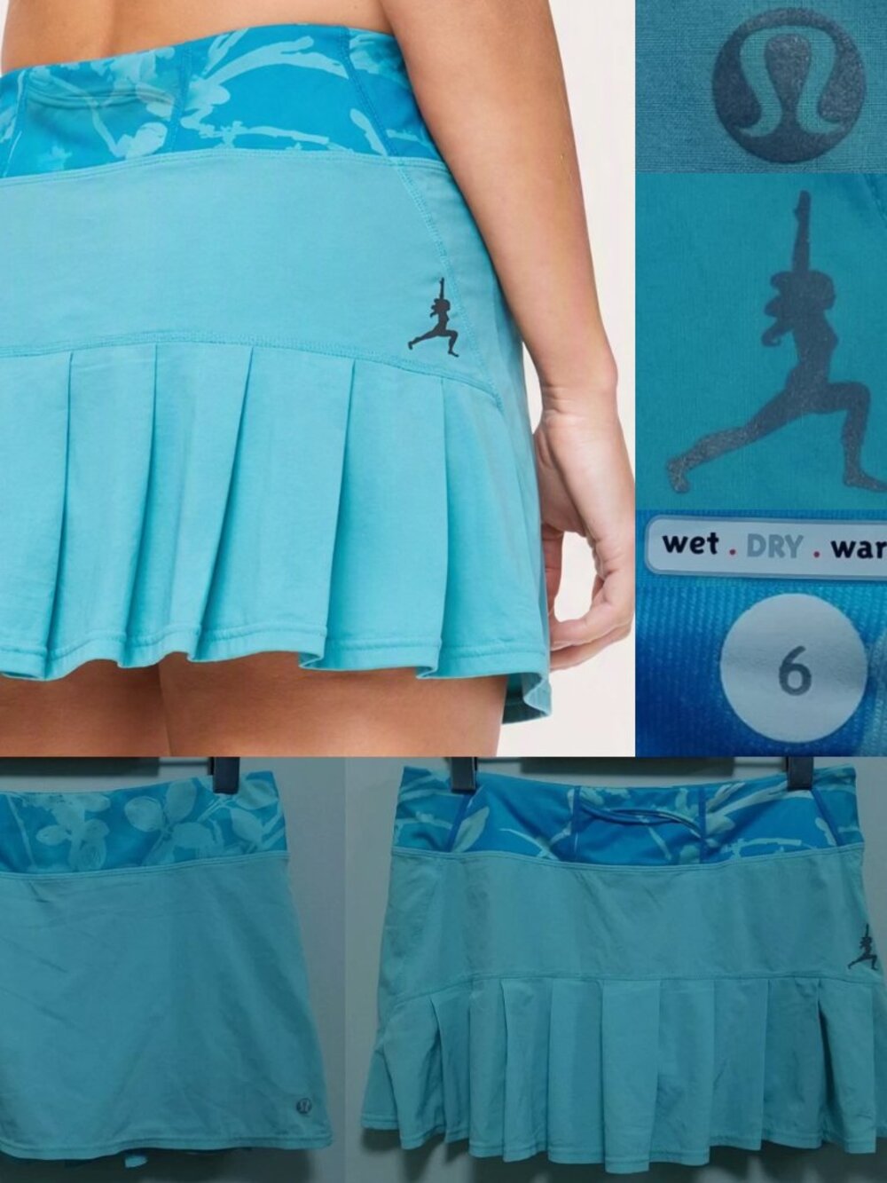 Lululemon Seawheeze Aruba Skort 6 Small Sunset Floral Aquamarine Skirt